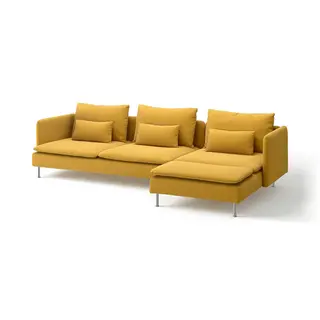 SÖDERHAMN 4-seat sofa, with chaise longue/Kelinge dark yellow, Width 291 x Depth 99 cm