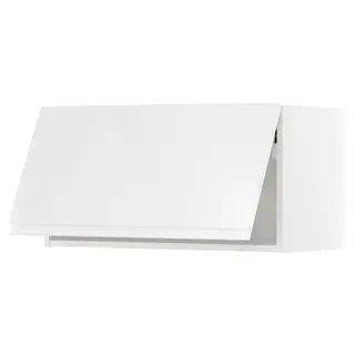 METOD wall cabinet horizontal, white/Voxtorp high-gloss/white, Width 80.0 x Depth 38.6 x Height 40.0 cm