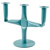 VINTERFINT candlestick, for 3 candles turquoise, 23 cm