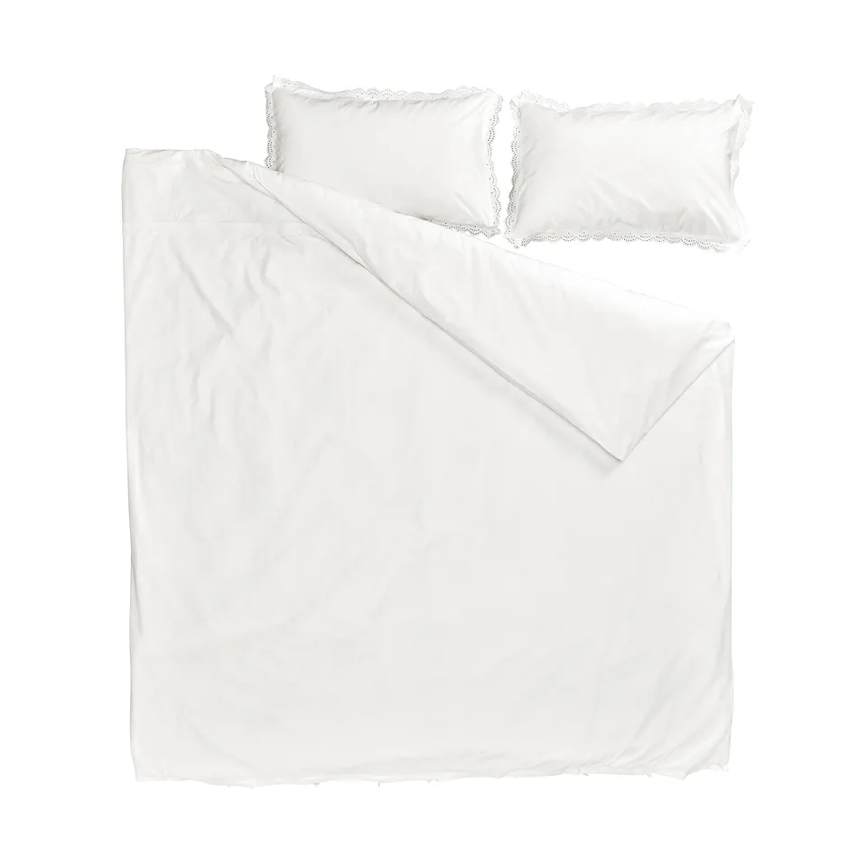 BIRGITTARÖNN Duvet cover and 2 pillowcases, white, 240x220/50x80 cm