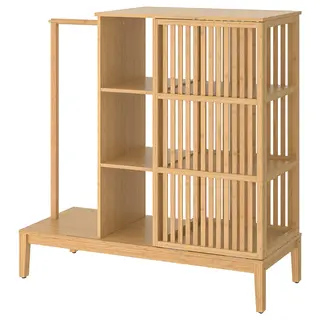 NORDKISA open wardrobe with sliding door, bamboo, 120x123 cm