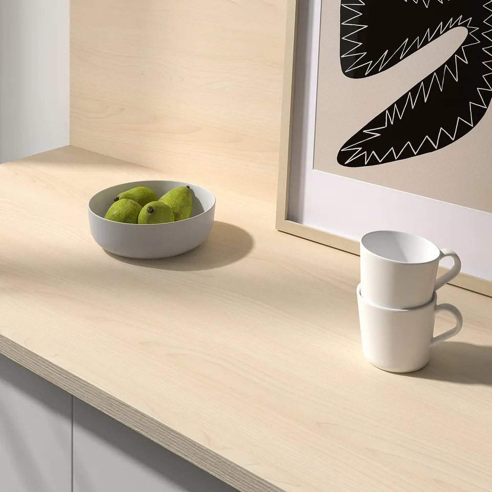 EKBACKEN Worktop, light ash effect/laminate, 246x2.8 cm