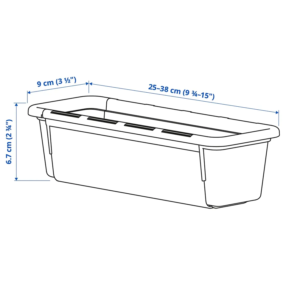 Illustration with measurements for the product: KACKLA.