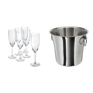 SOLDRÄNKT/SVALKA set: champagne glass + wine cooler