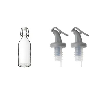 KORKEN/LÖSTAGBAR set: bottle with stopper + pourer