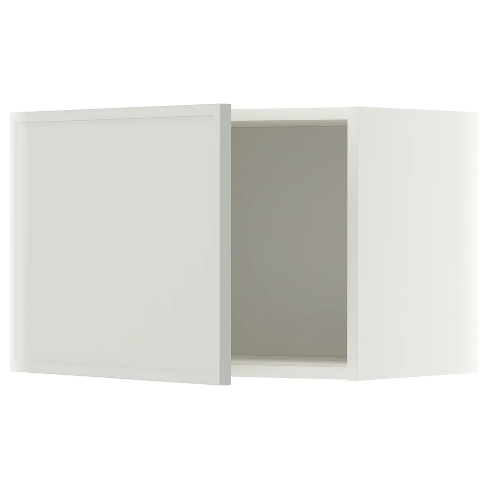 METOD Wall cabinet, white/Aspudden light grey, 60x37x40 cm