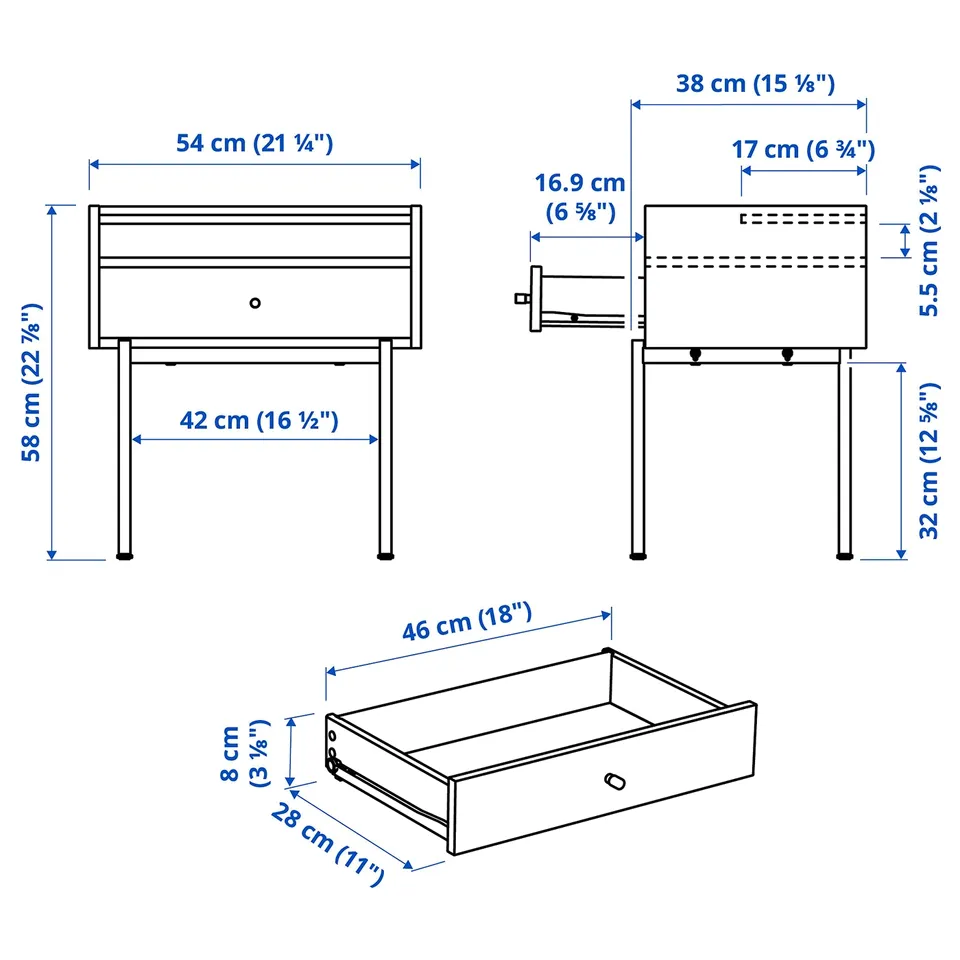 Illustration with measurements for the product: RÅDMANSÖ.