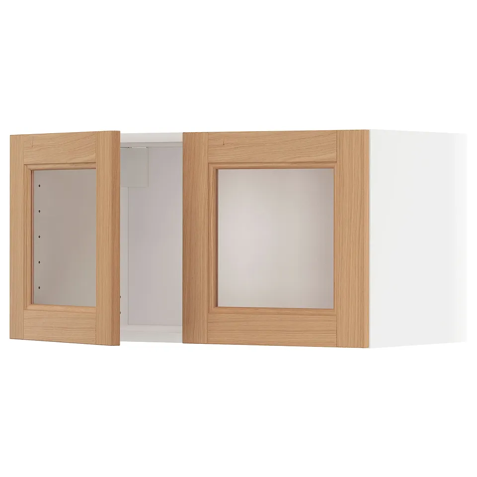 Glass-front kitchen cabinet