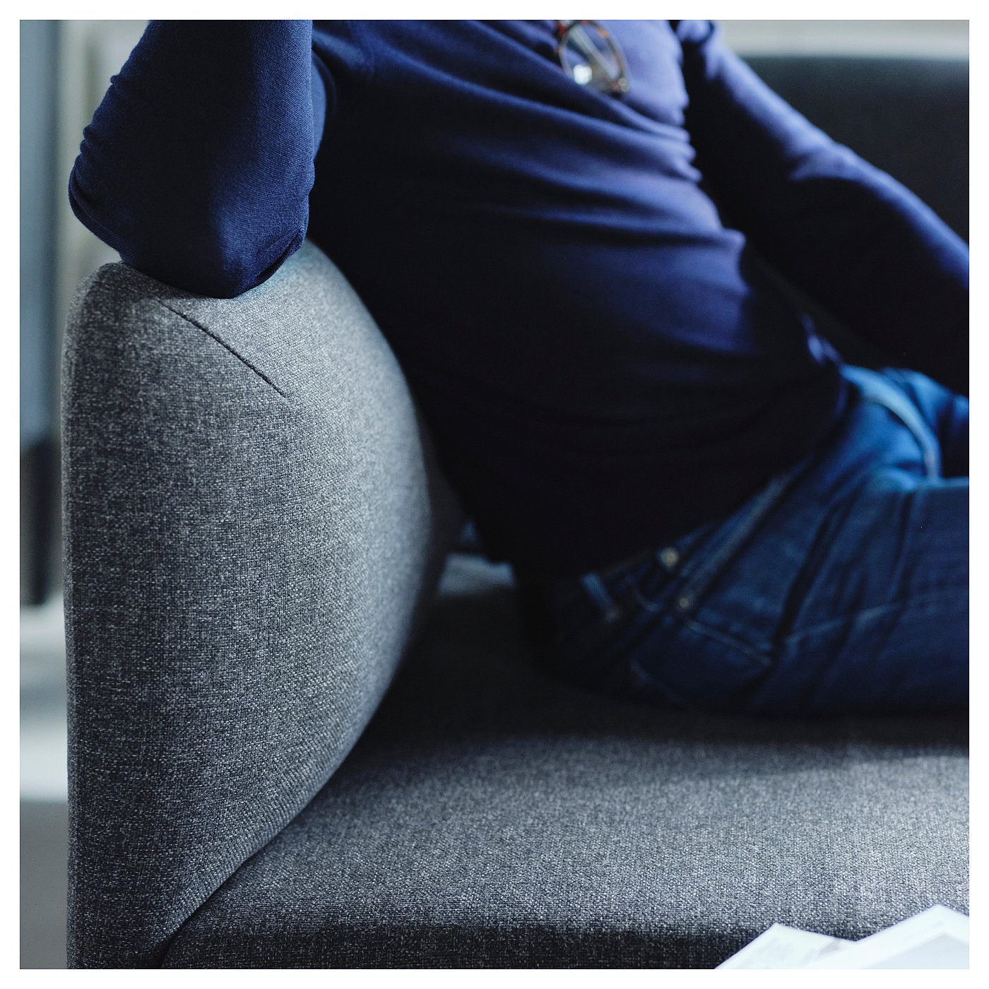 LILLEHEM 2-seat modular sofa, Gunnared/dark grey wood