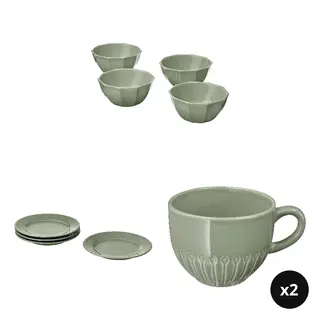 STRIMMIG set: bowl + deep plate + mug