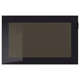 GLASSVIK glass door, black/smoked glass, 60x38 cm