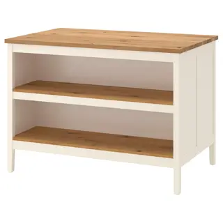 TORNVIKEN kitchen island, off-white/oak, 126x77 cm
