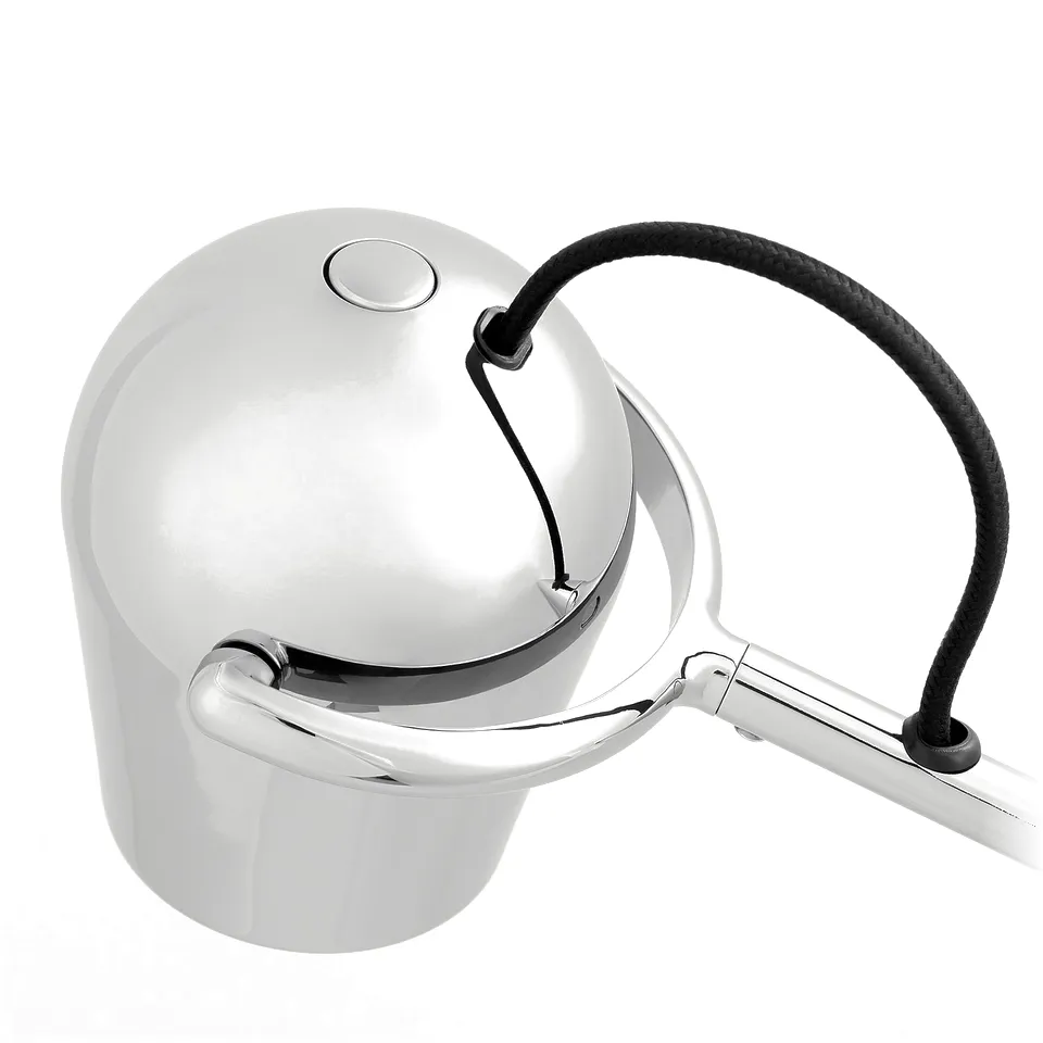 Modern chrome desk lamp with sleek design, adjustable joints, and built-in usb-c port.