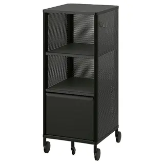 BEKANT storage unit on castors, mesh/black, 41x101 cm