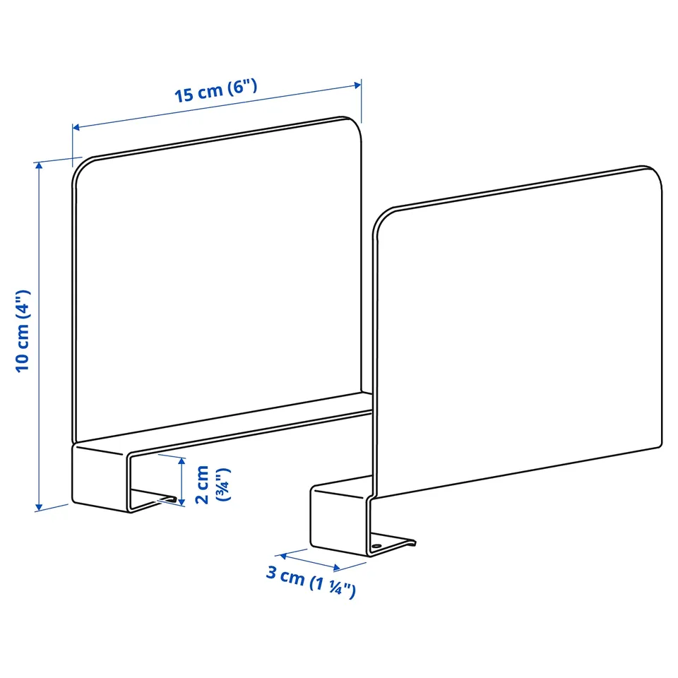 Illustration with measurements for the product: RELATERA.