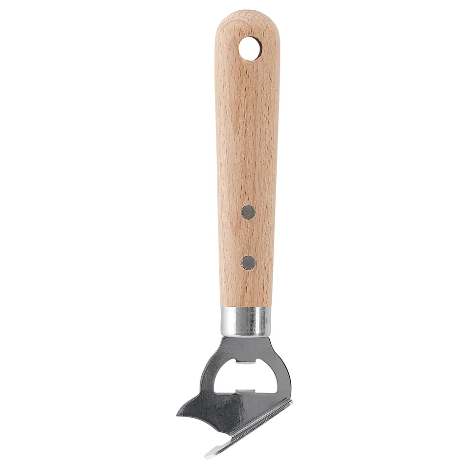 VARDAGEN bottle opener with wooden handle, stainless steel base.