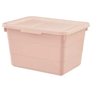 SOCKERBIT box with lid, pink, 19x26x15 cm