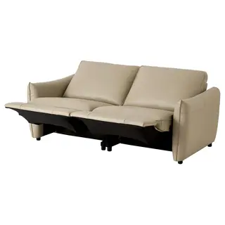 SAXVALLEN 2 seat sofa w 2 electr recliners, Vråka/Vråkärr light beige, Width 202 x Depth 96 x Height 96 cm
