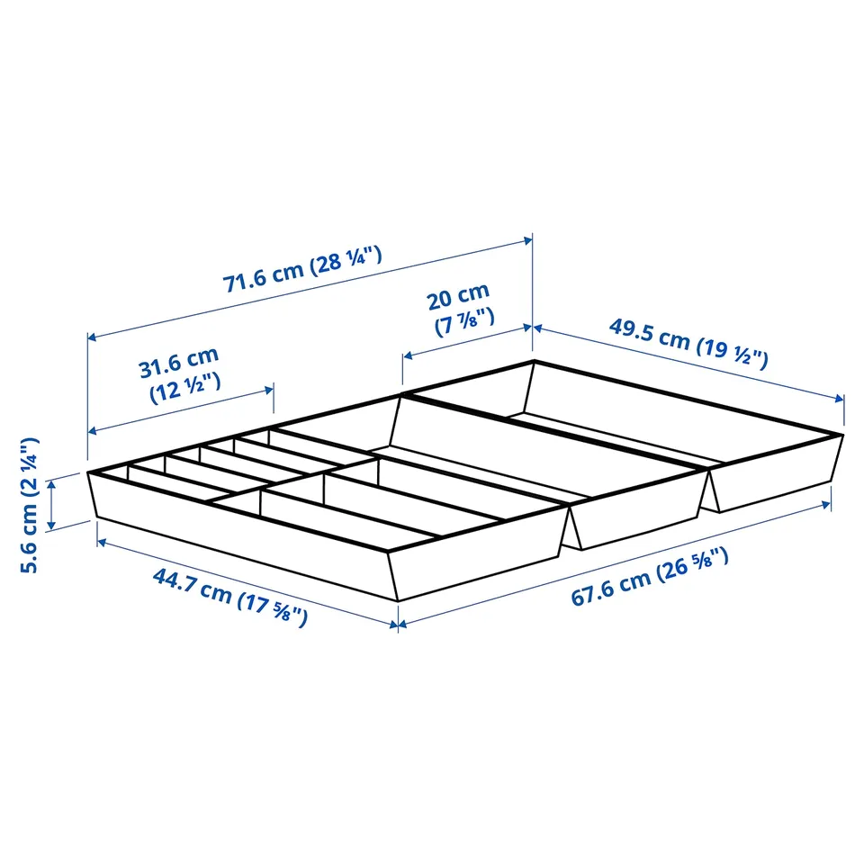 Illustration with measurements for the product: UPPDATERA.