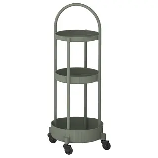 JUTTERSBO trolley, lockable wheels grey-green, Height 86 x Length 36 x Width 36 cm