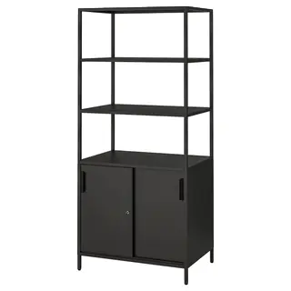 TROTTEN cabinet with sliding doors, anthracite, 80x55x180 cm