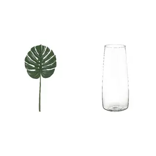 artificial flower + vase set: artificial leaf + vase