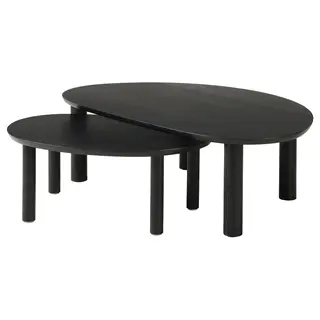 ÖRTRÄSK nest of tables, set of 2, black ash veneer