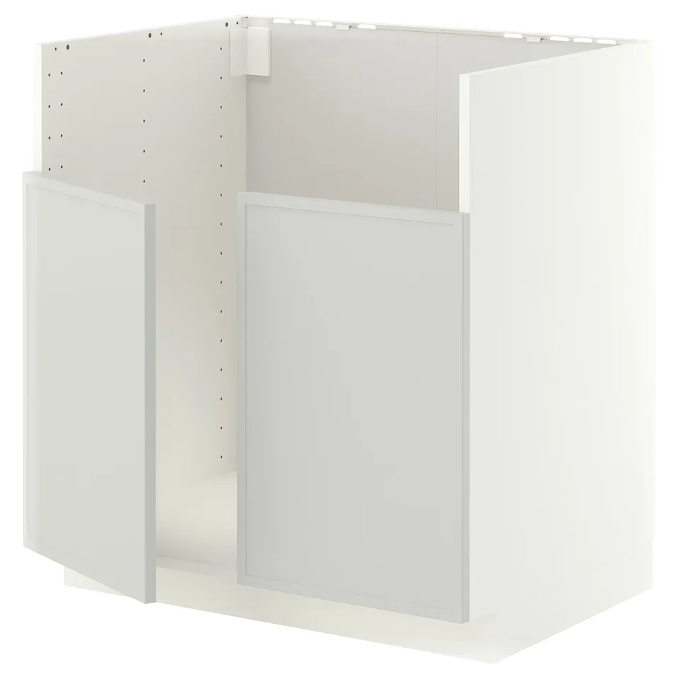 METOD Base cab f TALLSJÖN sink, white/Aspudden light grey, 80x60x80 cm