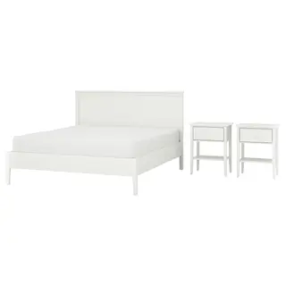 GULLABERG bedroom furniture, set of 3, white, 180x200 cm