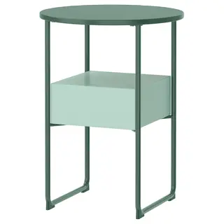BLANKHÄLLAN bedside table, green/turquoise, Depth 45 x Height 61 x Width 45 cm