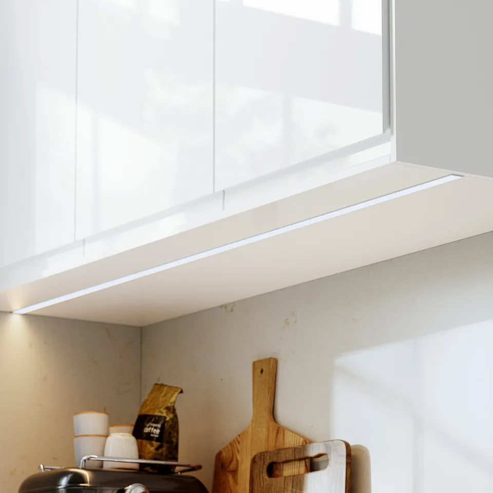 FÖRBÄTTRA Cover panel for lighting, high-gloss white, 221 cm