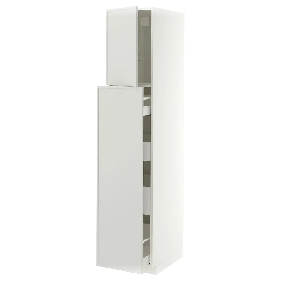 METOD / MAXIMERA Hc w p-o func 1dr/4drw, white/Aspudden light grey, 40x60x200 cm