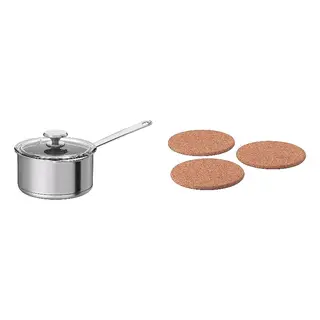 pot + pot stand set: saucepan with lid + pot stand