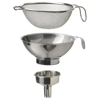 KORKEN strainer/funnel set of 3, stainless steel