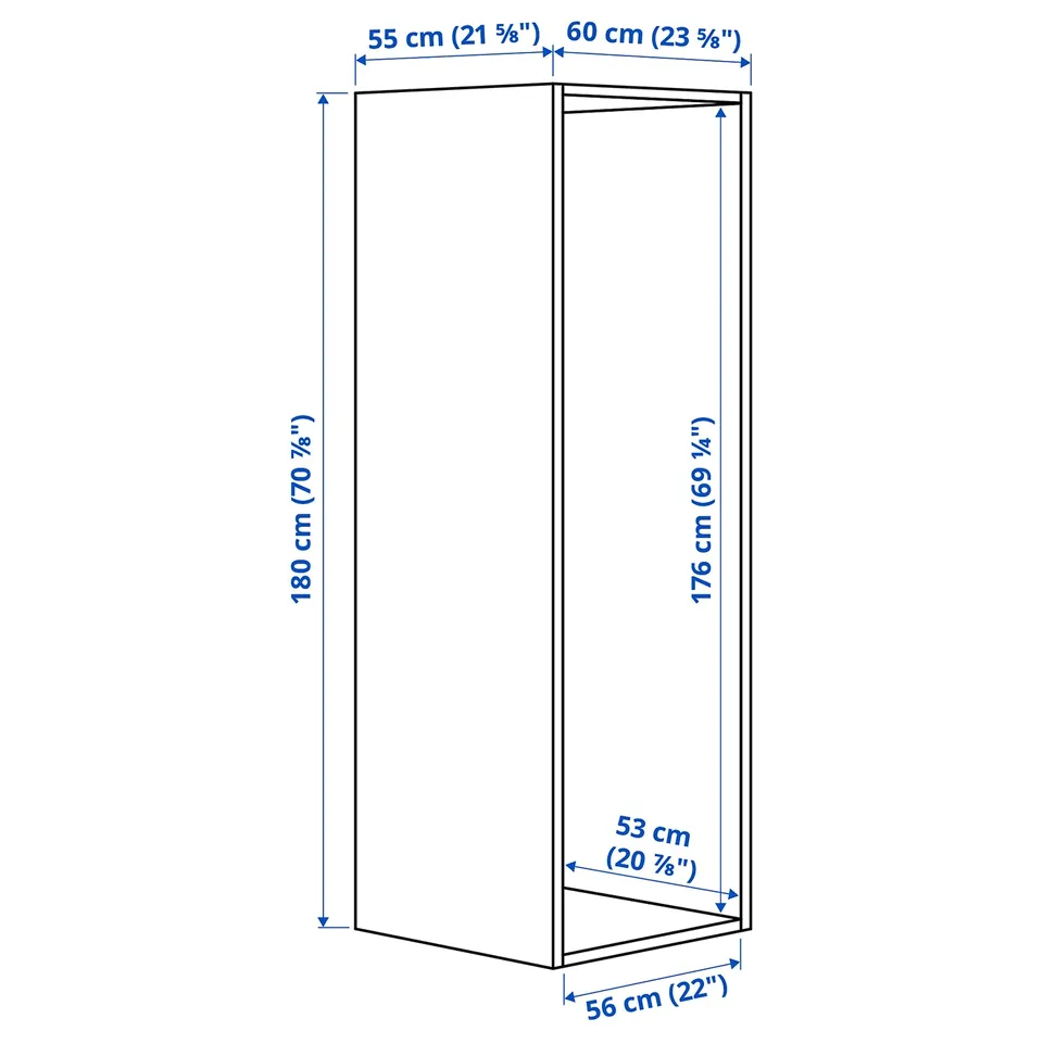 Illustration with measurements for the product: PLATSA.