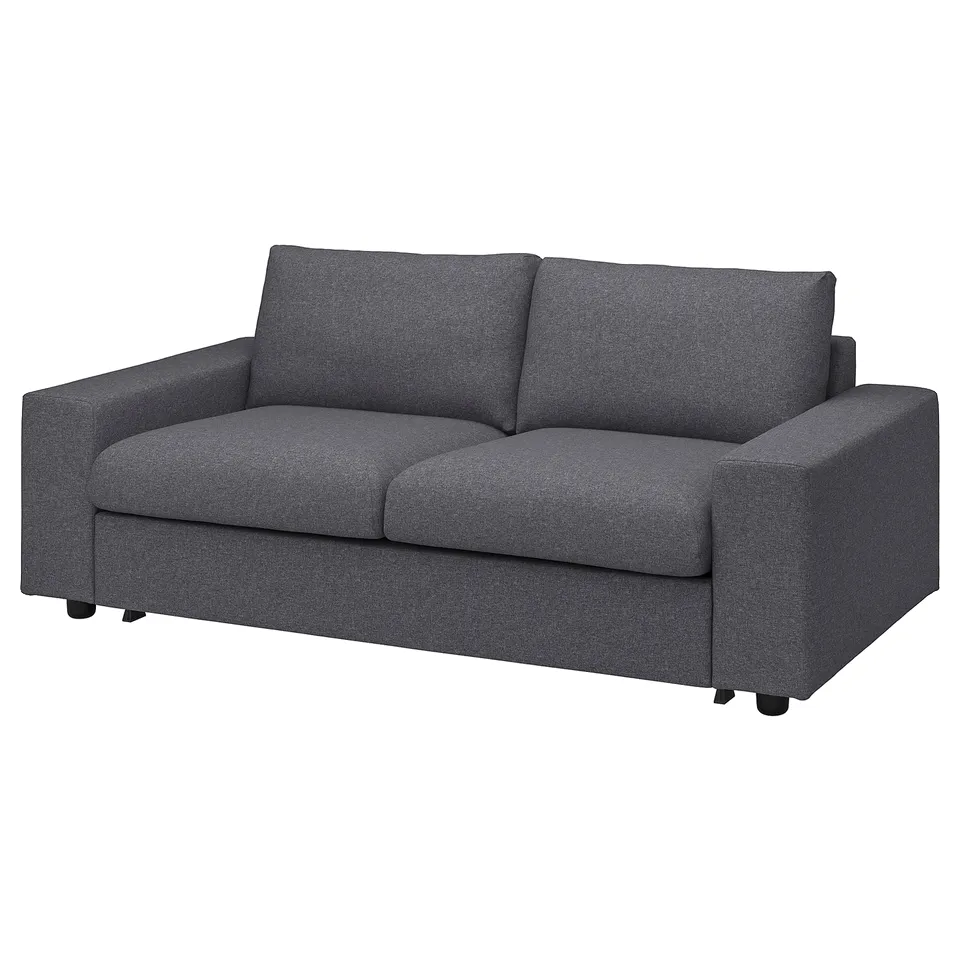 Dark grey VIMLE sofa, modern design, rectangular shape, with plush cushions and adjustable sections.
