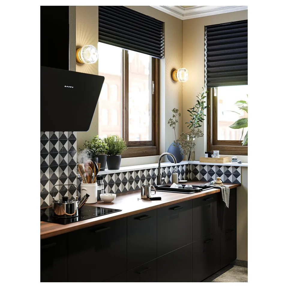 EKBACKEN Worktop, brown walnut effect/laminate, 186x2.8 cm
