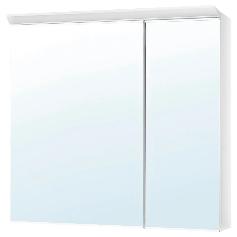 TREASJÖN mirror cabinet with led lighting, bathroom storage.