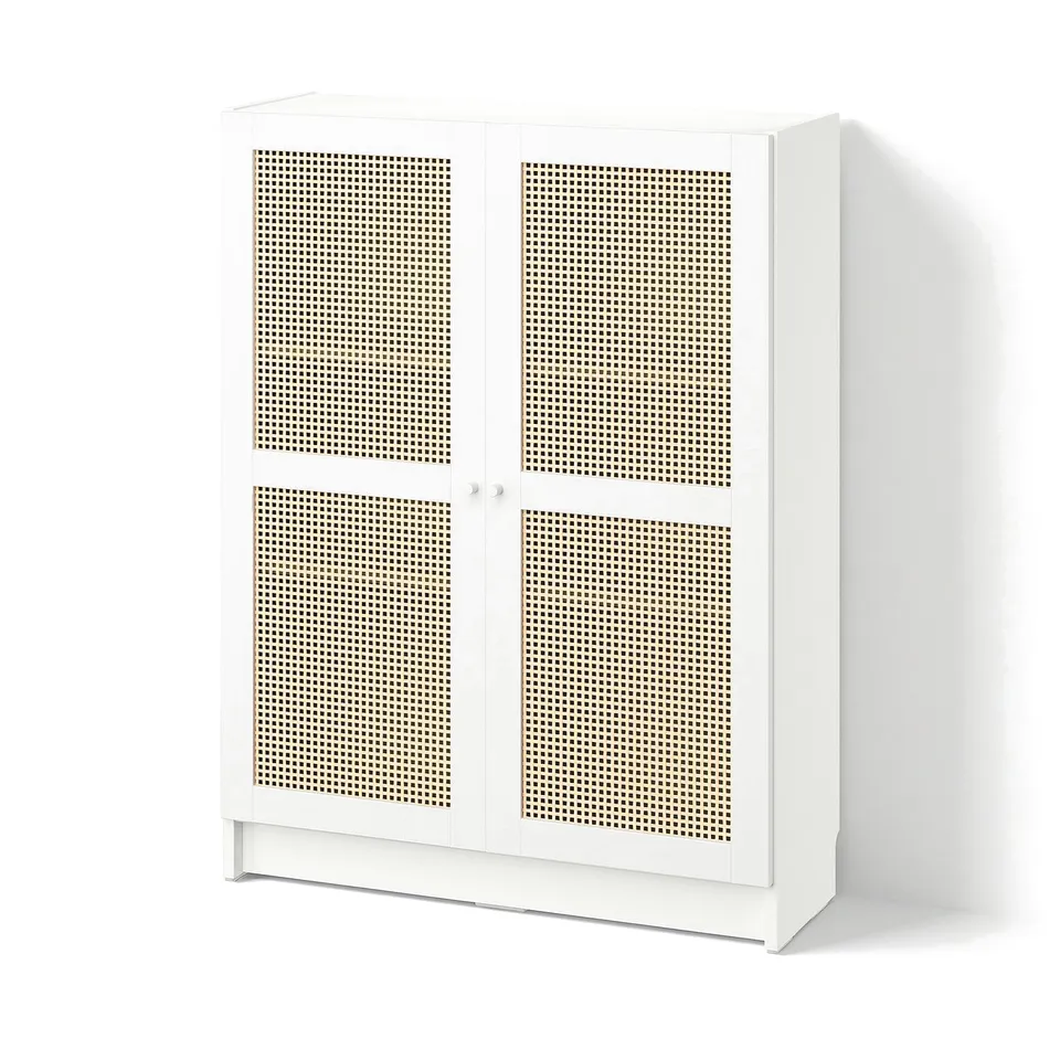 BILLY / HÖGADAL Bookcase with doors, white, 80x30x106 cm