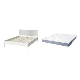 BRUKSVARA/VALLBERGET Bed with 21cm thick mattress, coir, pocket sprung, super firm