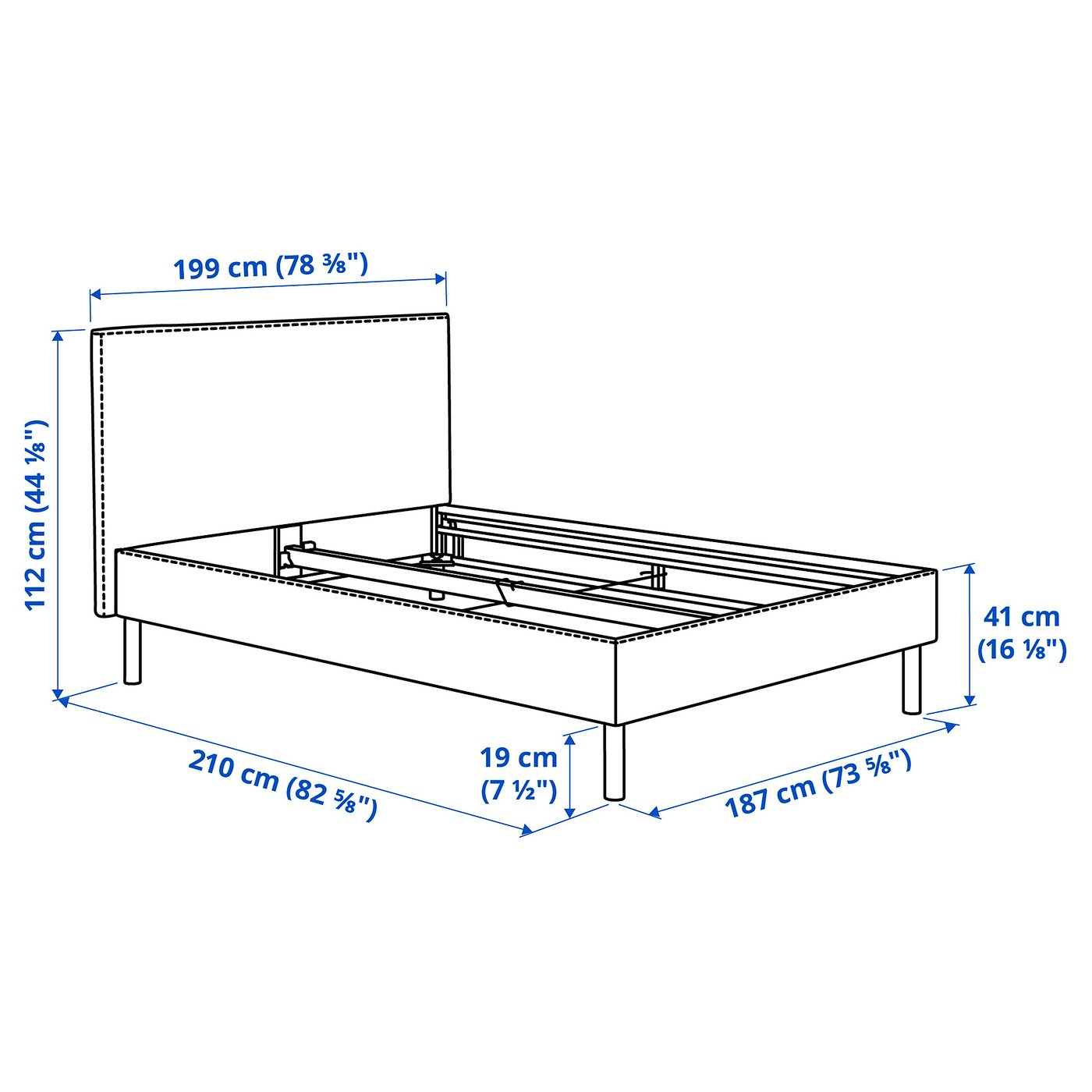 TÄRNKULLEN Cover bed frame, Tibbleby beige/grey, 180x200 cm