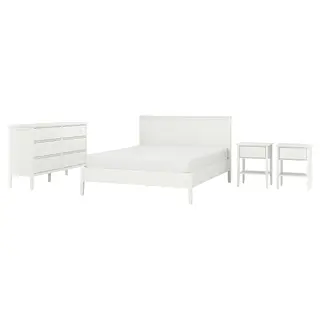 GULLABERG bedroom furniture, set of 4, white, 150x200 cm