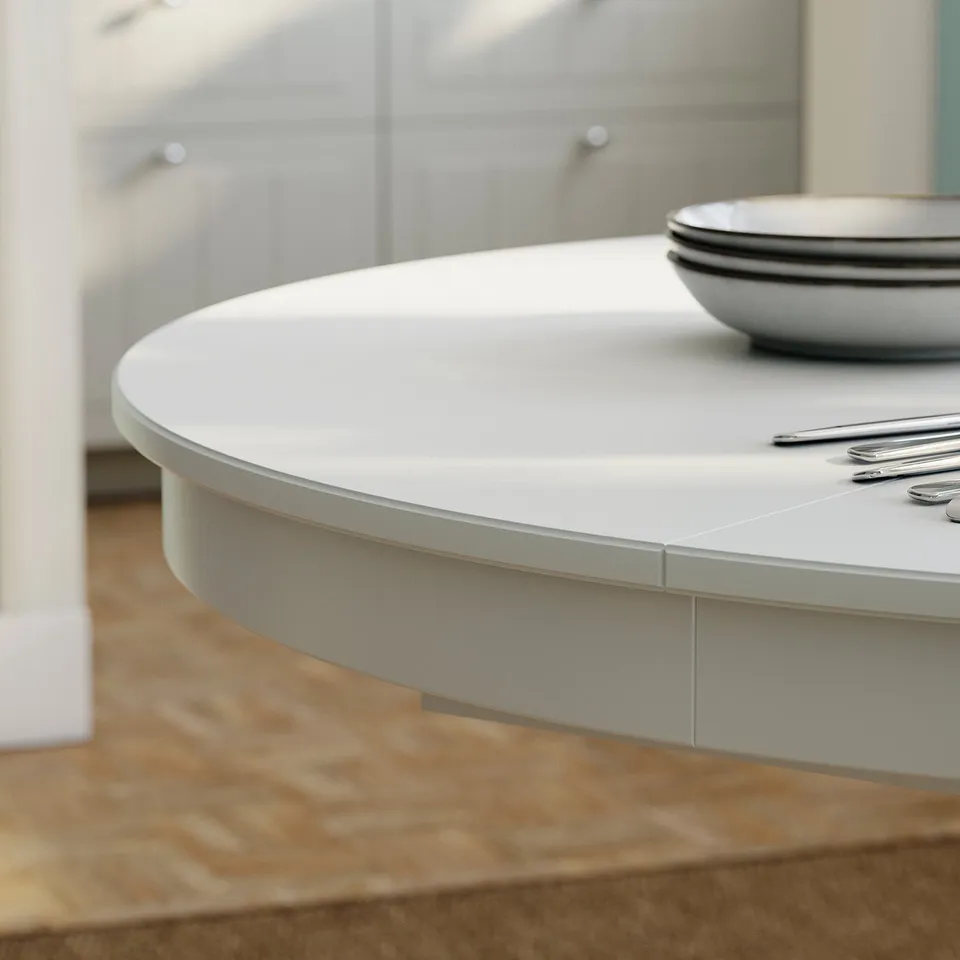 ROSENTORP / ROSENTORP Table and 4 chairs, white/Kilanda light beige white, 110/155 cm