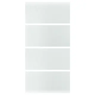 LUNDBRÄSMA 4 panels for sliding door frame, checkered glass, 100x201 cm