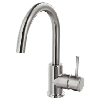 GLYPEN mixer tap, stainless steel effect, Length 17 x Height 26 cm