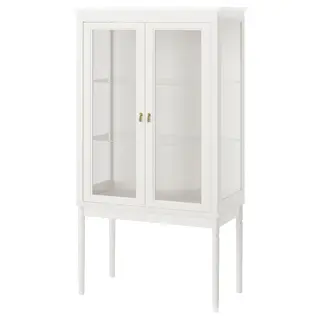 FÄRJKARL glass-door cabinet, off-white, 87x45x161 cm