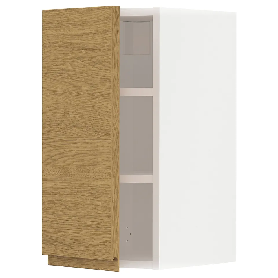 Modern wooden cabinet, minimal design, oak finish.