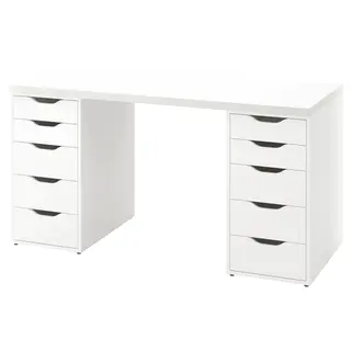 LAGKAPTEN / ALEX desk, white, 140x60 cm