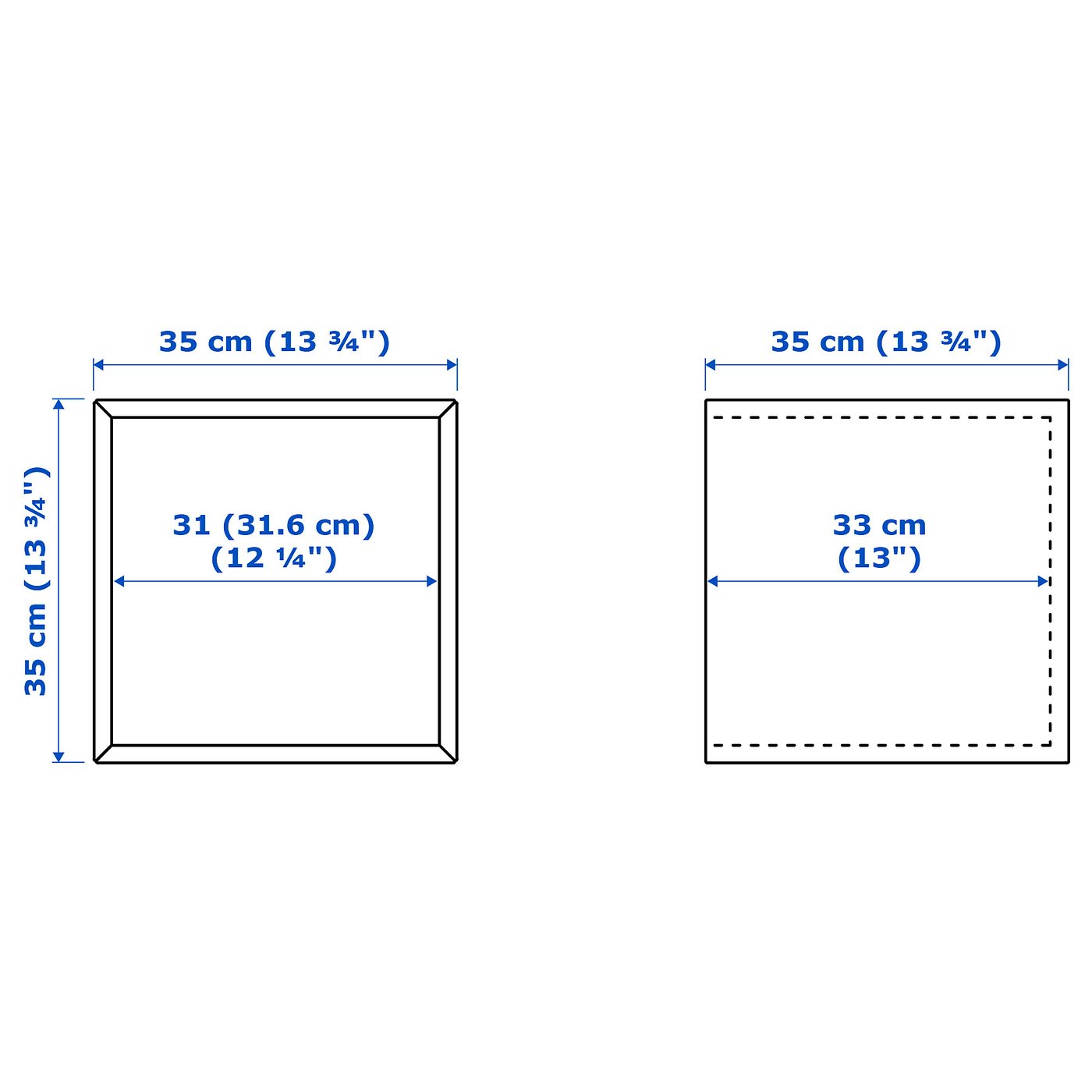 Illustration with measurements for the product: EKET.