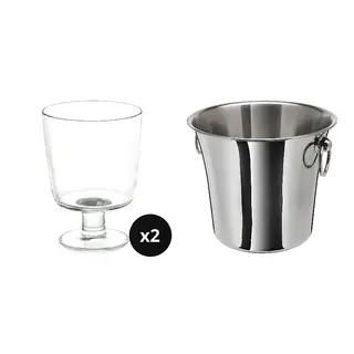 IKEA/SOLDRÄNKT set: goblet + wine cooler